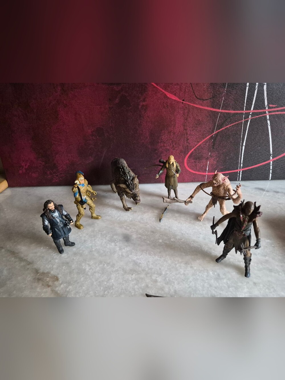 Lot of 5 Lord of the rings action figures complete 3.75 in Loose Pre-owned